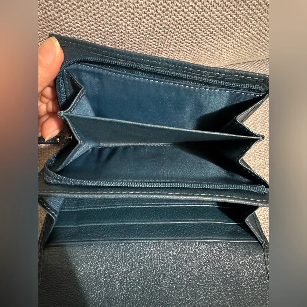 Coach Poppy Dark Teal Wallet - Picture 7 of 16
